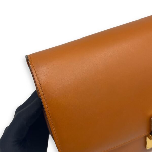 Box Crossbody Bag Brown in Calfskin, Gold hardware - Image 25