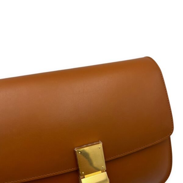 Box Crossbody Bag Brown in Calfskin, Gold hardware - Image 26