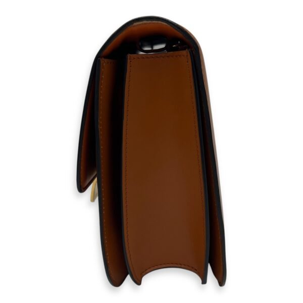 Box Crossbody Bag Brown in Calfskin, Gold hardware - Image 3