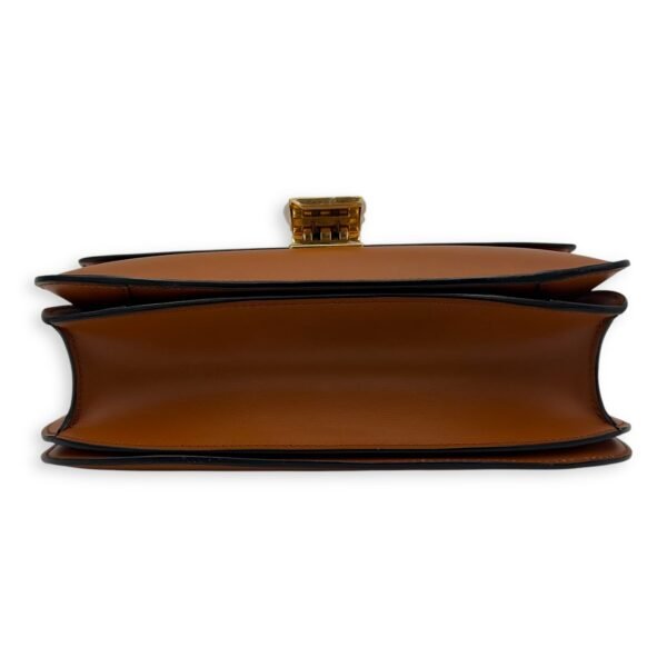 Box Crossbody Bag Brown in Calfskin, Gold hardware - Image 5