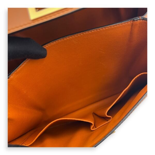 Box Crossbody Bag Brown in Calfskin, Gold hardware - Image 9