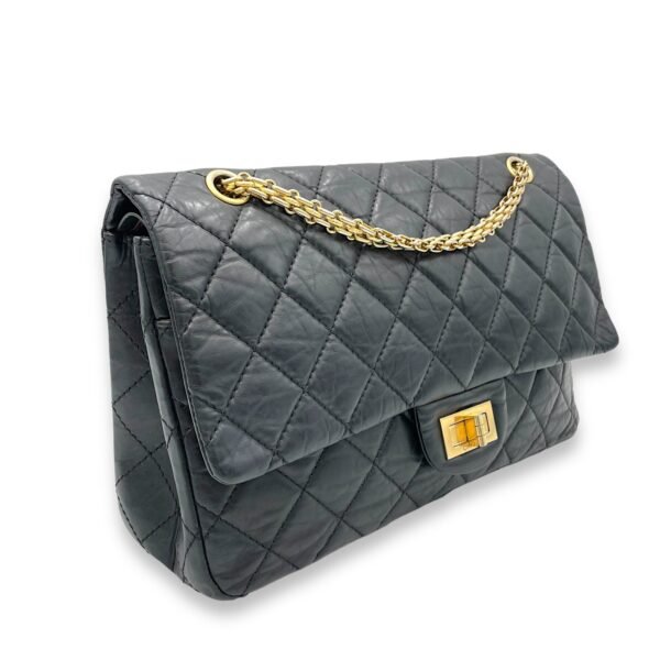 2.55 227 Black Shoulder Bag in Calfskin, Gold hardware - Image 3
