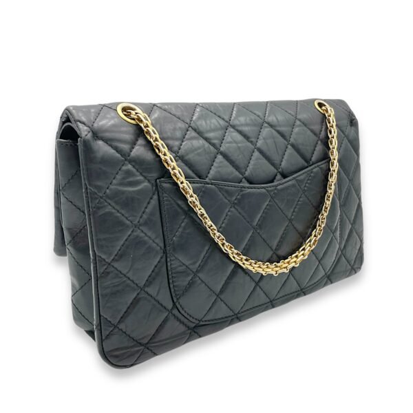 2.55 227 Black Shoulder Bag in Calfskin, Gold hardware - Image 4