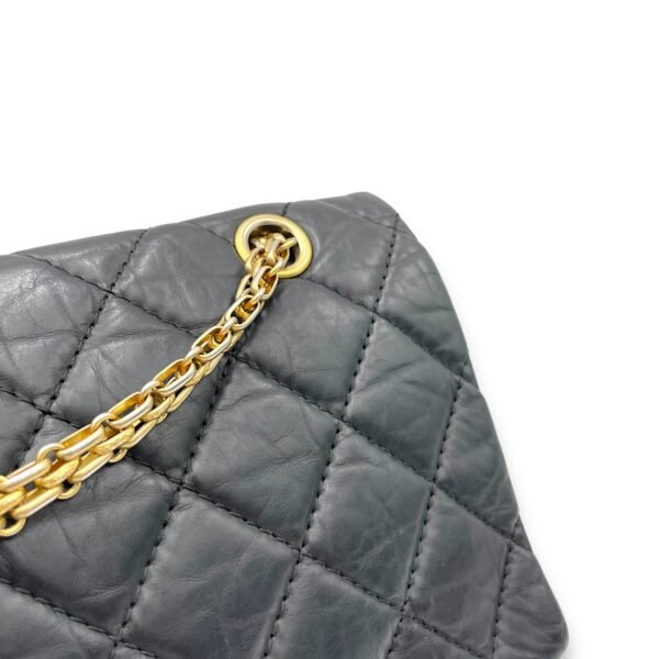 2.55 227 Black Shoulder Bag in Calfskin, Gold hardware - Image 9