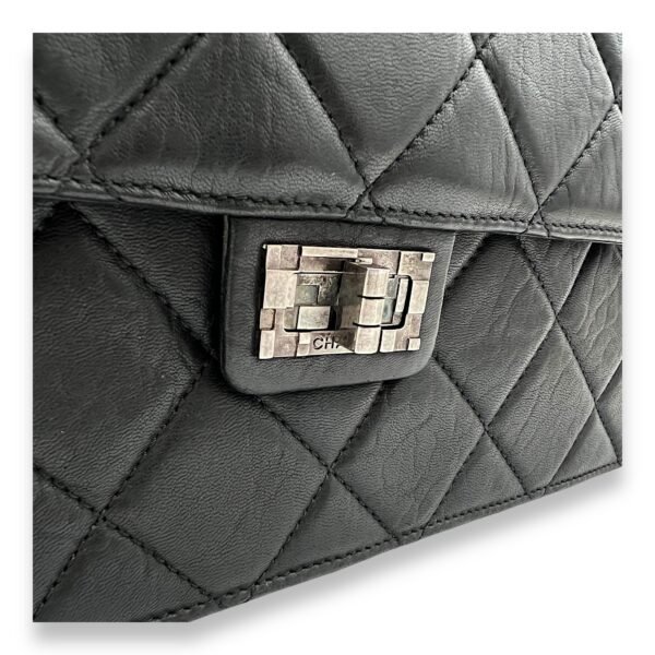 2.55 Document Large Black Shoulder Bag in Lambskin, Brushed Silver hardware - Image 6