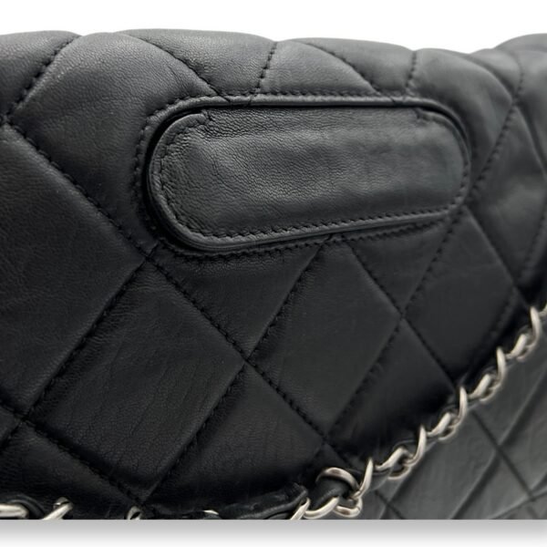 2.55 Document Large Black Shoulder Bag in Lambskin, Brushed Silver hardware - Image 8