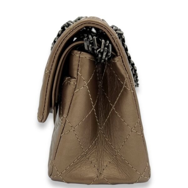 2.55 Reissue Chain Flap Small Gold Shoulder Bag in Calfskin, Ruthenium hardware - Image 3