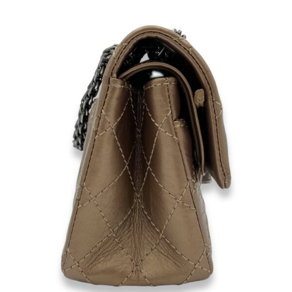 2.55 Reissue Chain Flap Small Gold Shoulder Bag in Calfskin, Ruthenium hardware - Image 4