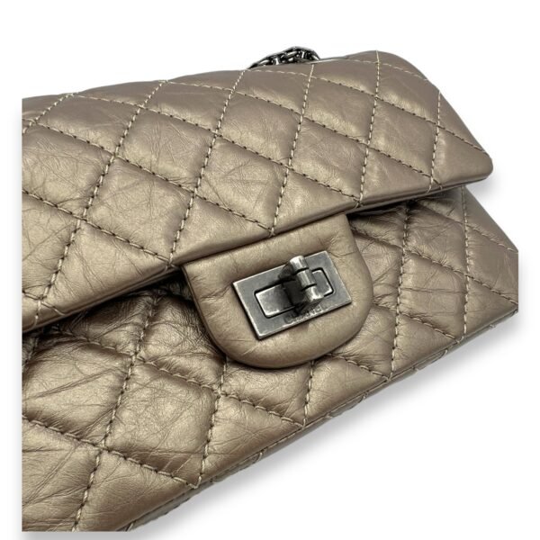 2.55 Reissue Chain Flap Small Gold Shoulder Bag in Calfskin, Ruthenium hardware - Image 6