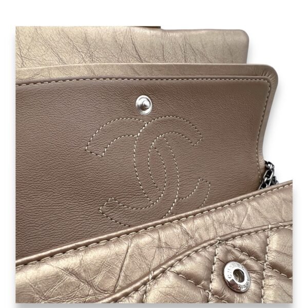 2.55 Reissue Chain Flap Small Gold Shoulder Bag in Calfskin, Ruthenium hardware - Image 8