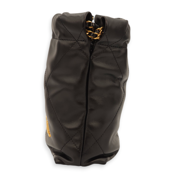 22 Mini Black Tote Bag in Calfskin, Gold hardware - Image 3