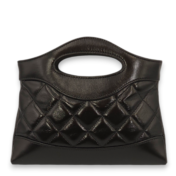 31 Mini Black Shoulder Bag in Calfskin, Gold hardware - Image 2