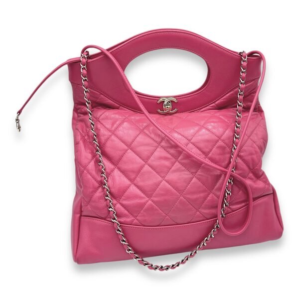 31 Shopping Medium Pink Tote Bag in Calfskin, Gold hardware - Image 9