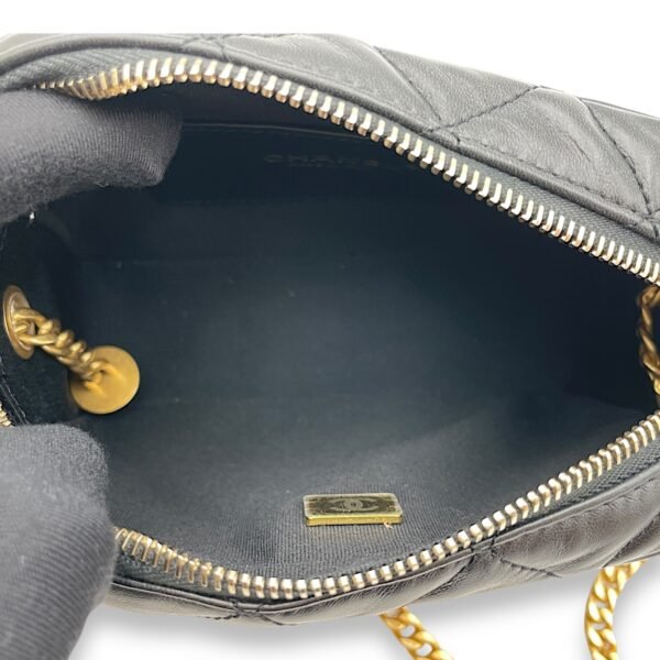All Slide Camera Black Crossbody Bag in Lambskin, Gold hardware - Image 6