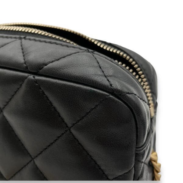 All Slide Camera Black Crossbody Bag in Lambskin, Gold hardware - Image 8