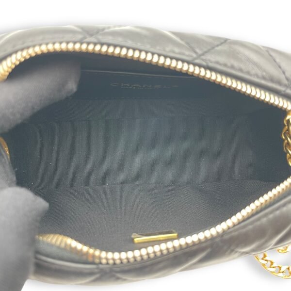 All Slide Camera Black Crossbody Bag in Lambskin, Gold hardware - Image 6