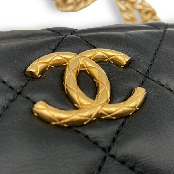 All Slide Camera Black Crossbody Bag in Lambskin, Gold hardware - Image 8