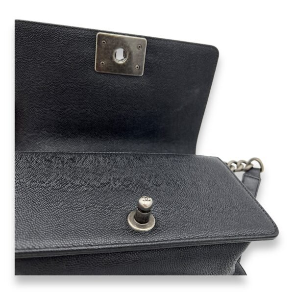 Boy Crossbody Bag Black in Caviar Leather, Ruthenium hardware - Image 11