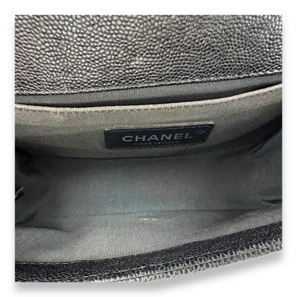 Boy Crossbody Bag Black in Caviar Leather, Ruthenium hardware - Image 12