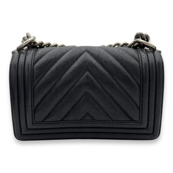 Boy Crossbody Bag Black in Caviar Leather, Ruthenium hardware - Image 2