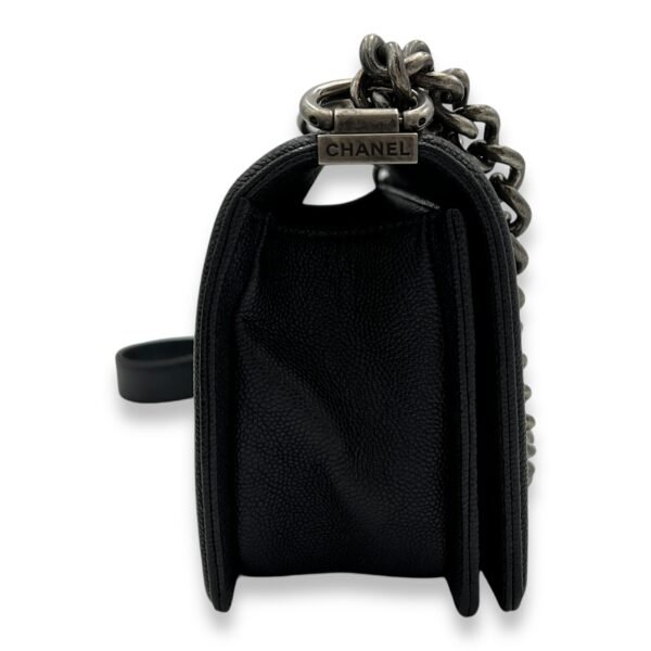 Boy Crossbody Bag Black in Caviar Leather, Ruthenium hardware - Image 3
