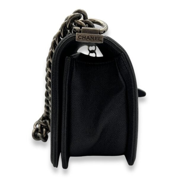 Boy Crossbody Bag Black in Caviar Leather, Ruthenium hardware - Image 4