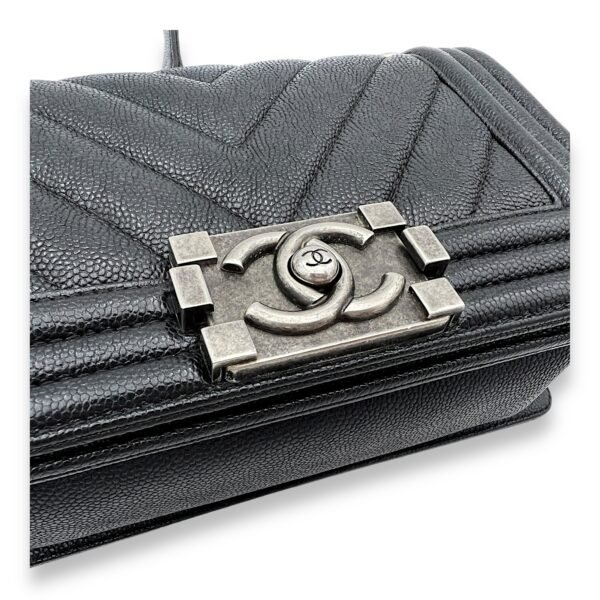 Boy Crossbody Bag Black in Caviar Leather, Ruthenium hardware - Image 6