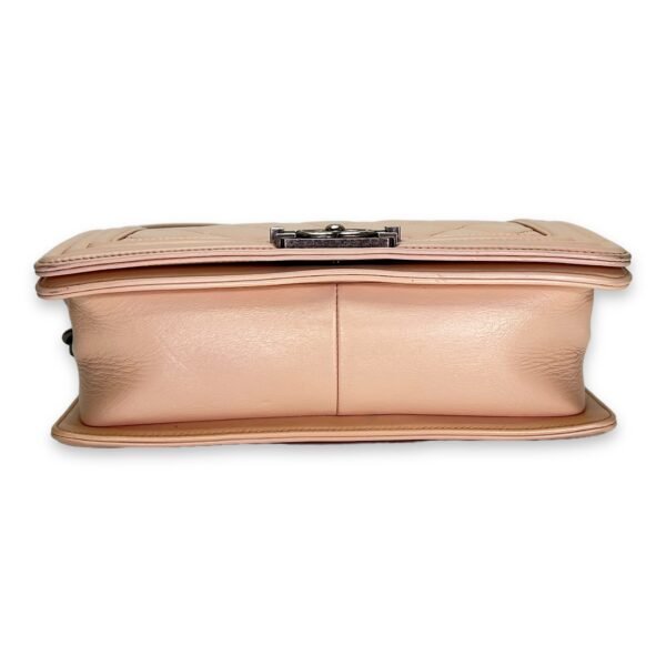 Boy Crossbody Bag Medium Beige in Calfskin , Ruthenium Hardware - Image 5