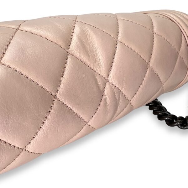 Boy Crossbody Bag Medium Beige in Calfskin , Ruthenium Hardware - Image 7