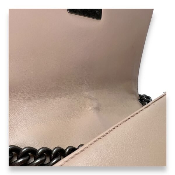 Boy Crossbody Bag Medium Beige in Calfskin , Ruthenium Hardware - Image 9