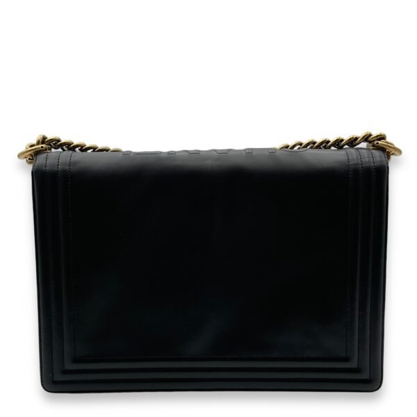 Boy Large Black Shoulder Bag in Calfskin, Gold hardware - Image 2