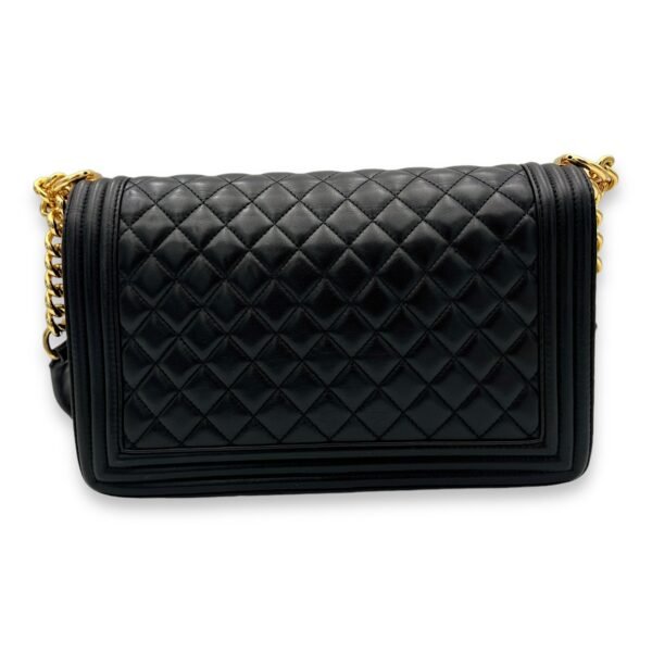 Boy Medium Black Shoulder Bag in Lambskin, Gold hardware - Image 2