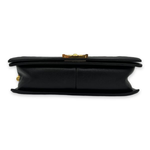 Boy Medium Black Shoulder Bag in Lambskin, Gold hardware - Image 5