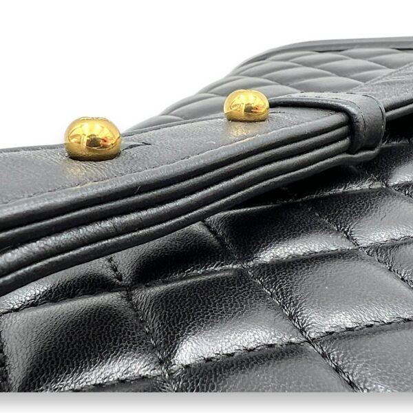 Boy Medium Black Shoulder Bag in Lambskin, Gold hardware - Image 8