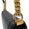 Boy Medium Black Shoulder Bag in Lambskin, Gold hardware - Image 9