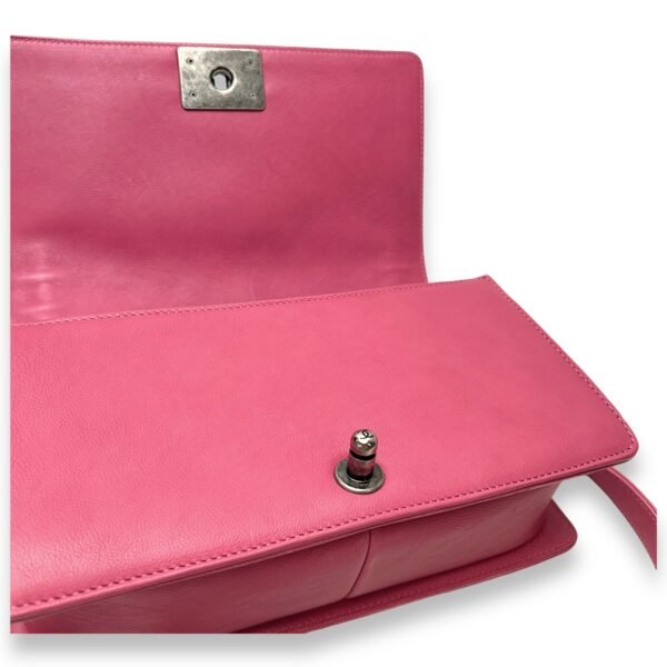 Boy Medium Pink Shoulder Bag in Calfskin,  hardware - Image 10