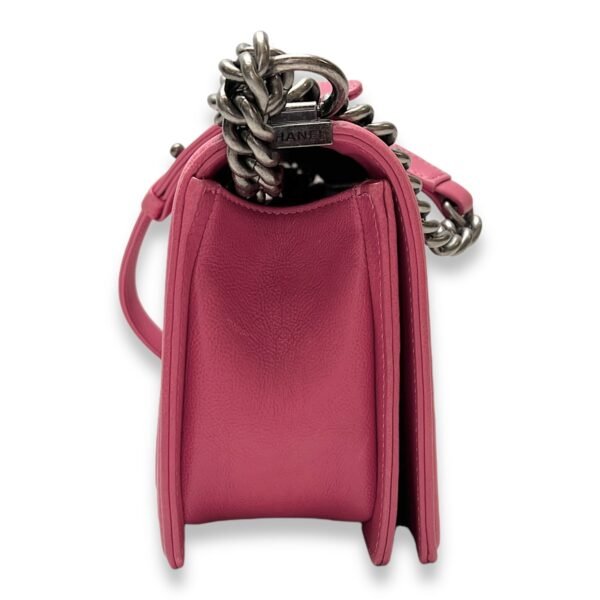 Boy Medium Pink Shoulder Bag in Calfskin,  hardware - Image 4