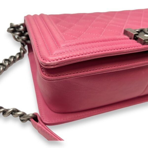 Boy Medium Pink Shoulder Bag in Calfskin,  hardware - Image 9