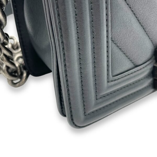 Boy Shoulder Bag Small Black in Calfskin, Ruthenium hardware - Image 10
