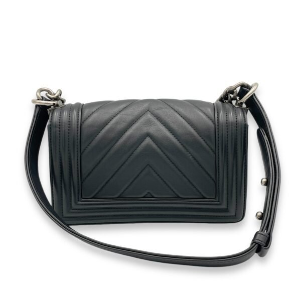Boy Shoulder Bag Small Black in Calfskin, Ruthenium hardware - Image 2