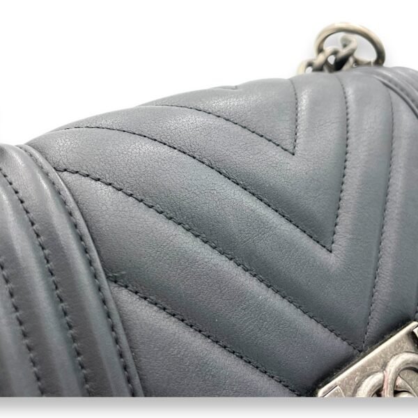 Boy Shoulder Bag Small Black in Calfskin, Ruthenium hardware - Image 6