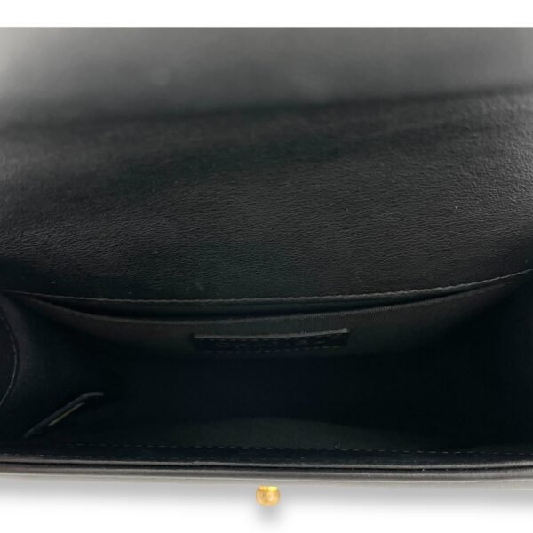 Boy Small Black Crossbody Bag in Calfskin, Brushed Gold hardware - Image 11