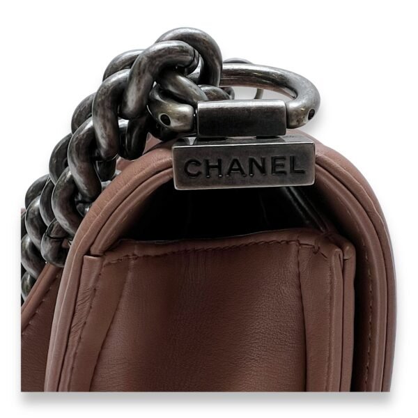Boy Small Shoulder bag in Calfskin, Ruthenium Hardware - Image 7