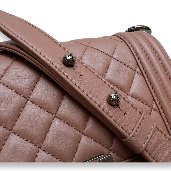 Boy Small Shoulder bag in Calfskin, Ruthenium Hardware - Image 8