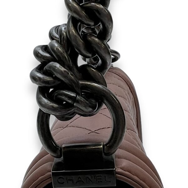 Boy Small Shoulder bag in Calfskin, Ruthenium Hardware - Image 9