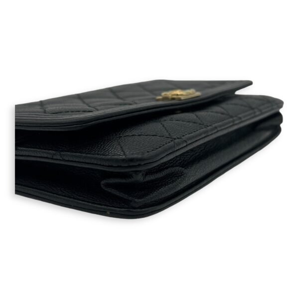 Boy Wallet On Chain Black in Caviar Leather, Gold hardware - Image 12