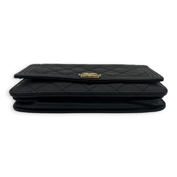 Boy Wallet On Chain Black in Caviar Leather, Gold hardware - Image 5