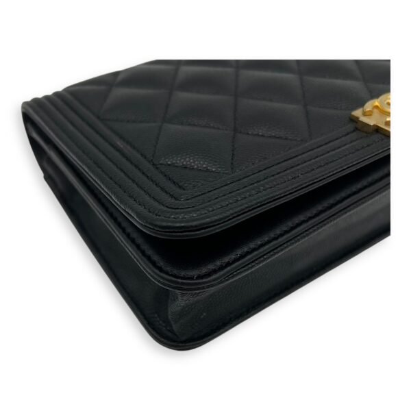 Boy Wallet On Chain Black in Caviar Leather, Gold hardware - Image 10