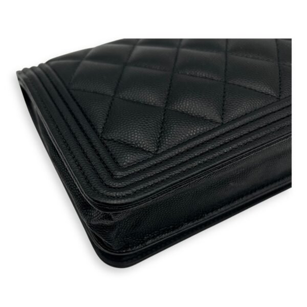Boy Wallet On Chain Black in Caviar Leather, Gold hardware - Image 12