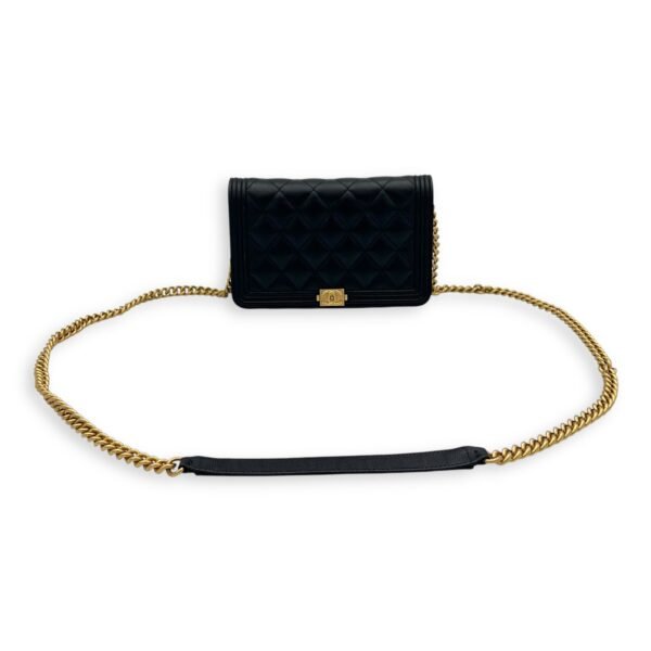 Boy Wallet On Chain Black in Caviar Leather, Gold hardware - Image 15